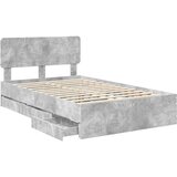  Krevetna konstrukcija s ladicama Betonsko Siva 135 x 190 cm | shoptok.hr