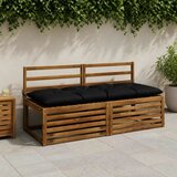  Jastučići za klupe VIANEN 2 kom. 100% poliester Crna - Crna 150 x 60 x 12 cm | shoptok.hr
