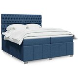 Maison Chic Box spring postelja - Vzmetna postelja z vzmetnico modra 200x200 cm blago SL4920, (21887873) | Shoptok.si
