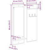 vidaXL Vješalica za kapute na zidu 70 x 10 x 90 cm Konstruirano drvo | shoptok.hr