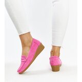 Gemre Dark pink suede wedge loafers Sakena | Shoptok.si