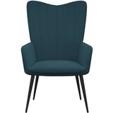  Stolica za opuštanje s osloncem za noge plava baršunasta - Plava 1 Sa naslonom za noge | shoptok.hr