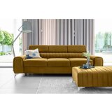 ELTAP Gorčično rumena žametna raztegljiva sedežna garnitura 261 cm Laurence – | Shoptok.si