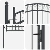 vidaXL Ograjna vrata Siva 150 x 100 cm Jeklo s prašnim premazom | Shoptok.si