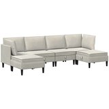  Set namještaja za dnevni boravak s jastukom 6 pcs Krem Baršun | shoptok.hr