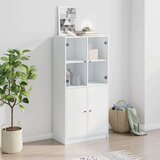  Visoka omara z vrati bela 68x37x142 cm inženirski les | Shoptok.si