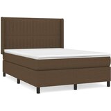 vidaXL Box spring postelja z vzmetnico temno rjav 140x190 cm | Shoptok.si