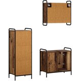  Set ormarića za kupaonicu 3 kom. Staro drvo 40 x 36 x 109 5 cm - Staro drvo Ormarić za umivaonik (1 vrata i 1 polica) + viseći o | shoptok.hr
