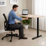 ModernHome JSD-C5-1-15 – Električni radni stol s podesivom visinom 72–118 cm, 140 × 60 cm, svijetli hrast | shoptok.hr