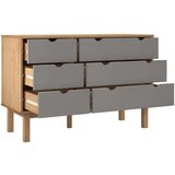  Predalnik OTTA rjav in siv 111x43x73,5 cm trdna borovina, (20654850) | Shoptok.si