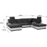 Premium Living Sedežna Garnitura Seaside, Z Ležiščem, Predalom, Oblika U | Shoptok.si