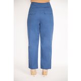 Şans Women's Indigo Front Pockets With Buttons, Double Legs Adjustable Height Gabardine Trousers | shoptok.hr