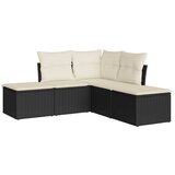Maison Chic Seti vrtnega pohištva - Vrtna garnitura - Vrtni pohištvo set z blazinami 5-delna črna poli ratan, (21796169) | Shoptok.si