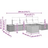  Sjedeća garnitura za vrt 6 kom. Crna Poli ratan | shoptok.hr