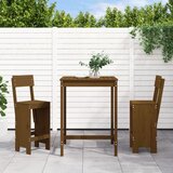 The Living Store Vrtna barska garnitura 3-delna medeno rjava trdna borovina - Vrtna Barska Garnitura, (21481687) | Shoptok.si
