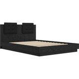 vidaXL Okvir kreveta s uzglavljem s uzglavljem Crni hrast 140 x 200 cm | shoptok.hr
