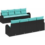  Set sofe s jastukom s pohranom 9 pcs Crna i Tirkizna poliratan | shoptok.hr