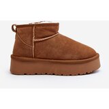 Boto Fashionable Suede Low Snow Boots Camel Nucca | Shoptok.si