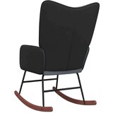 vidaXL Gugalni stol temno siv žamet in PVC | Shoptok.si