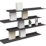  Polica na zidu s policom Zidne 4 pcs Crna 100 x 18 x 2 5 cm - Crna 100 x 18 cm 4 | shoptok.hr
