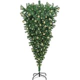 vidaXL Obratno umetno praznično drevo s setom kroglic Zelena 180 cm | Shoptok.si