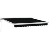 vidaXL Črna 300x250 cm avtomatska retraktibilna tenda, Tenda zamenjava tkanine za okvir 3x2.5 m črna | Shoptok.si