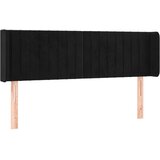  Vzglavje z ušesi črno 147x16x78/88 cm žamet, (20934011) | Shoptok.si