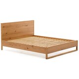 Kave Home Zakonska postelja iz masivnega hrasta z letvenim dnom 180x200 cm v naravni barvi Alguema – | Shoptok.si