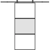 Klizna vrata s priborom 90 x 205 cm kaljeno staklo i aluminij
