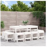 vidaXL 13-dijelni vrtni blagovaonski set bijeli od masivne borovine | shoptok.hr