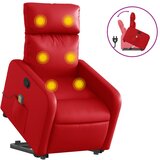 vidaXL Masažni naslanjač s funkcijo vstajanja rdeče umetno usnje, (20926671) | Shoptok.si