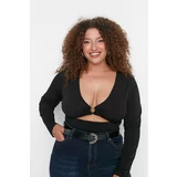 Trendyol Curve Black Cut Out Detailed Knitted Blouse