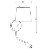  Zambelis H57 - fleksibilna LED svetiljka LED/3W + 1xE27/40W/230V crna | Eponuda.com