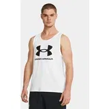 Under Armour Majica brez rokavov Ua Sportstyle Logo Tank 1382883-100 Bela Loose Fit