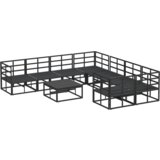 vidaXL Sjedeća garnitura za vrt 9 pcs Crna 70 x 70 x 32 cm Aluminij | shoptok.hr