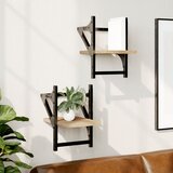 Maison Chic 2 kosi Stenske Police - Viseče police s prečkami sonoma hrast 20x25x30 cm, (21793779) | Shoptok.si