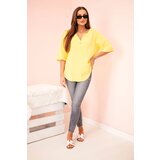 Kesi Włoski Women's muslin shirt with a button yellow | Shoptok.si