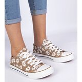 D/CEO marka niezdefiniowana Brown women's canvas sneakers with flowers Lazates | ePonuda.com