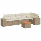 Maison Chic Seti vrtnega pohištva - Vrtna garnitura - Vrtni pohištvo set 7-delna z blazinami bež poli ratan, (21808013) | Shoptok.si