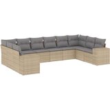  10-dijelni set vrtnih sofa s jastucima bež od poliratana | shoptok.hr