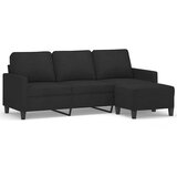  Trosjed s tabureom crni 180 cm od tkanine Crna | Shoptok.si