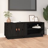 The Living Store ormarić crni 105 x 34 x 40 cm od masivne borovine | shoptok.hr
