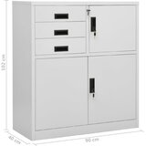  Uredski ormarić svjetlosivi 90 x 40 x 102 cm čelični | shoptok.hr