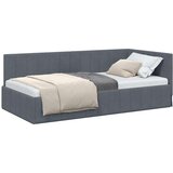 vidaXL Kutni okvir kreveta s uzglavljem Tamno siva 90 x 190 cm Baršun | shoptok.hr