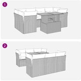 vidaXL Vrtna garnitura - 7-dijelni set vrtnih sofa od poliratana s jastucima crni - Crna 1 | shoptok.hr