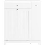 SoBuy Pralni koš z eno predalnico Bela 78x38x90.3cm Sodobno BZR214-W, (5000092659) | Shoptok.si