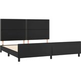  Posteljni okvir z vzglavjem črn 200x200 cm umetno usnje, (20735431) | Shoptok.si