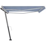  Samostojeća tenda na ručno uvlačenje 450 x 300 cm plavo-bijela | shoptok.hr