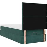 vidaXL Otomanski posteljni okvir z vzmetnicami zelen 90x190cm žamet, (21611827) | Shoptok.si