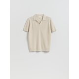 Reserved Polo majica od lana - krem Cijene